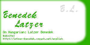 benedek latzer business card